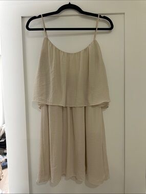Forever 21 Beige Layered Spaghetti Strap Dress